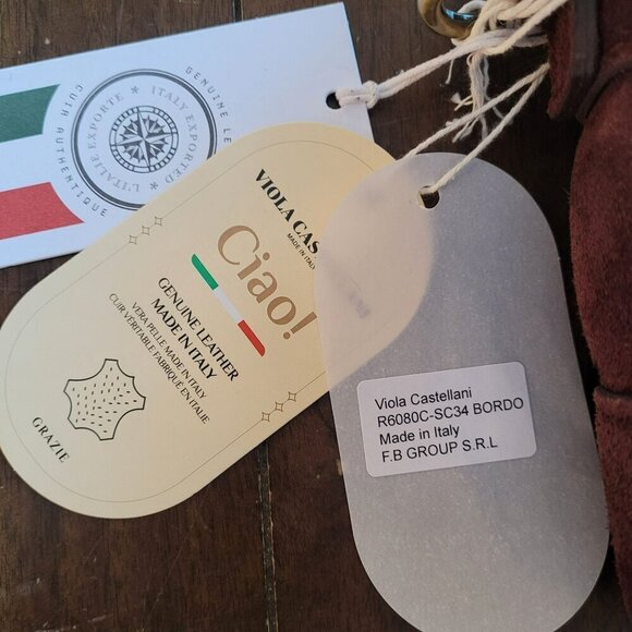 Viola Castellani Bordo R5080C-SC34 Woven Suede Crossbody Bag - Picture 9 of 9